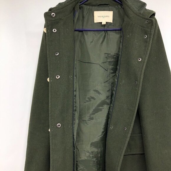 Thread  & Supply Hunter Green Hooded Wool Blend Duffle Coat size S - Picture 6 of 14